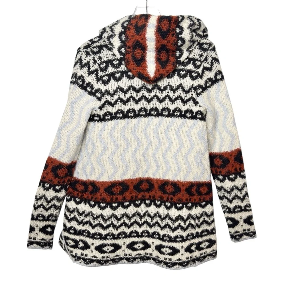 Abercrombie Alpaca Blend Southwest Hooded Cardigan Cozy Cabin Sweater Sz Small